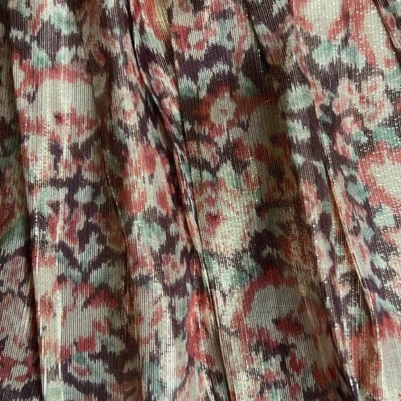 LoveShackFancy Silk Pomegranate Floral Metallic Skirt - Picture 12 of 14